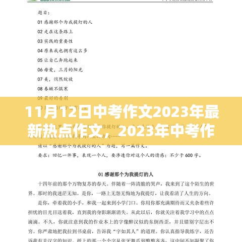 2023年中考作文熱點(diǎn)聚焦與影響分析，回顧與展望