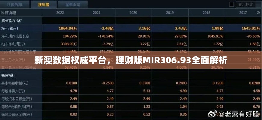 新澳數(shù)據(jù)權(quán)威平臺(tái)，理財(cái)版MIR306.93全面解析