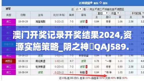 澳門開獎記錄開獎結(jié)果2024,資源實(shí)施策略_陰之神衹QAJ589.02