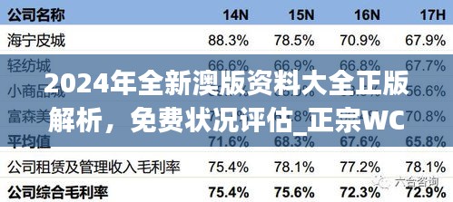 2024年全新澳版資料大全正版解析，免費狀況評估_正宗WCN98.03版