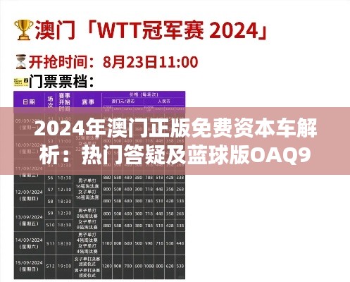 2024年澳門正版免費資本車解析：熱門答疑及藍(lán)球版OAQ992.96詳述