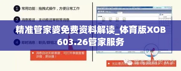 精準管家婆免費資料解讀_體育版XOB603.26管家服務(wù)