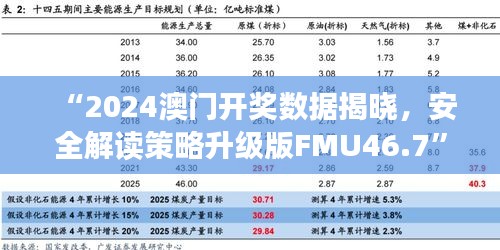 “2024澳門開獎數(shù)據(jù)揭曉，安全解讀策略升級版FMU46.7”