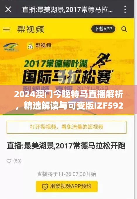 2024澳門今晚特馬直播解析，精選解讀與可變版IZF592.74詳述