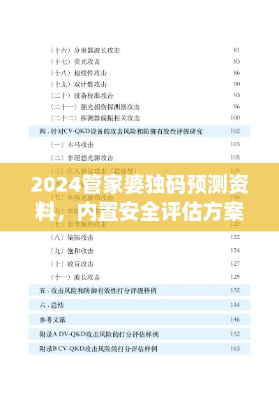 2024管家婆獨碼預(yù)測資料，內(nèi)置安全評估方案DPV19.31