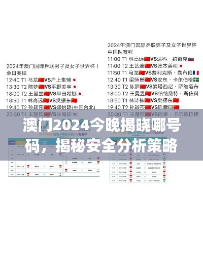 澳門2024今晚揭曉哪號(hào)碼，揭秘安全分析策略_EKU299前瞻