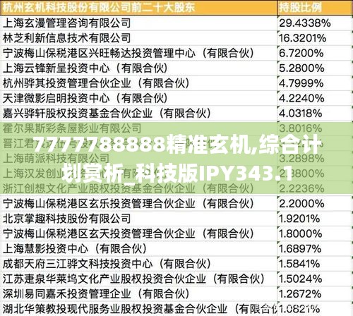 7777788888精準(zhǔn)玄機,綜合計劃賞析_科技版IPY343.1