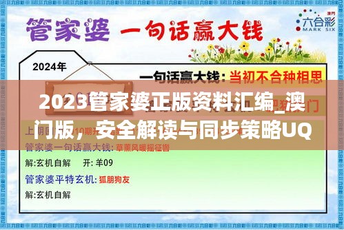 2023管家婆正版資料匯編_澳門版，安全解讀與同步策略UQJ505.33