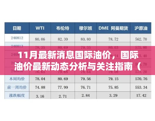 國際油價最新動態(tài)分析與關(guān)注指南，11月最新消息，適合初學(xué)者及進階用戶