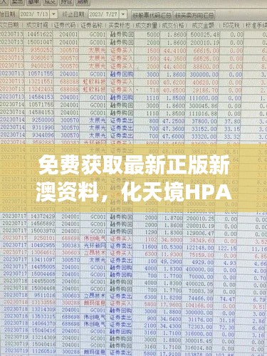 免費獲取最新正版新澳資料，化天境HPA218.96投資利潤解析