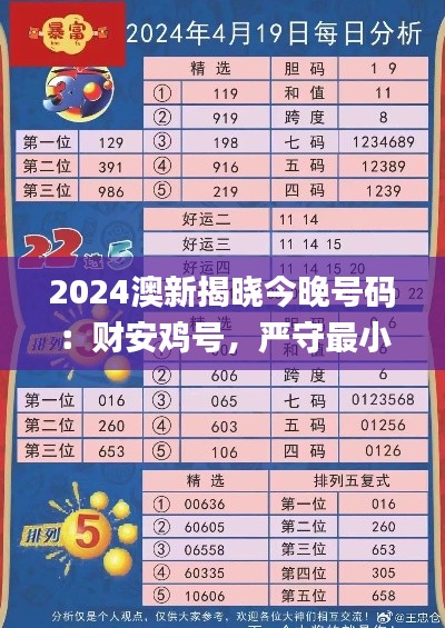 2024澳新揭曉今晚號碼：財安雞號，嚴守最小泄露標準_中成GXV647.79