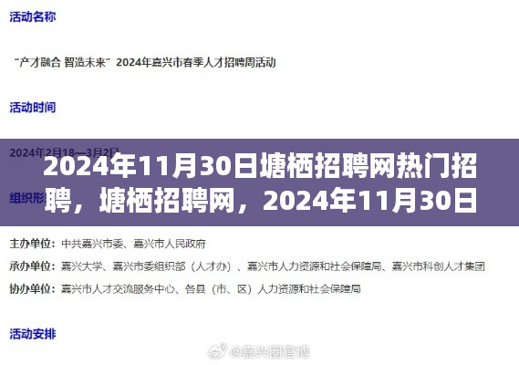 塘棲招聘網(wǎng)熱門(mén)招聘日，尋找人才的熱潮涌動(dòng)在塘棲招聘網(wǎng)，2024年11月30日盛大開(kāi)啟！