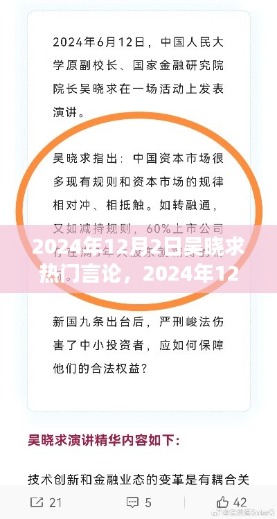 吳曉求熱門言論深度解讀與前沿洞察，2024年12月2日的觀點分享