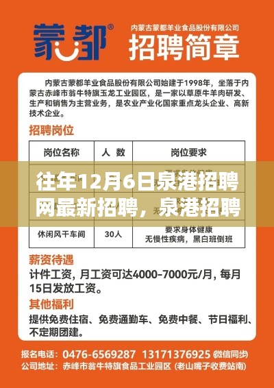 泉港招聘網(wǎng)獨(dú)家速遞，歷年12月6日最新招聘信息大盤點(diǎn)與往年招聘動態(tài)回顧