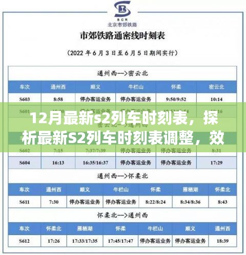 最新S2列車時刻表調整解析，效率與便利的權衡之道