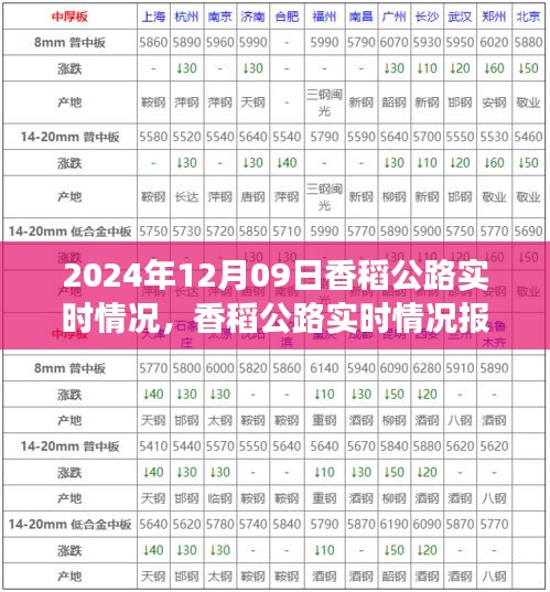 香稻公路實時情況報告，交通概覽（2024年12月09日）