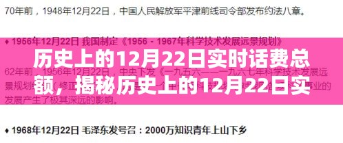 揭秘歷史上的12月22日實(shí)時(shí)話費(fèi)總額背后的故事，小紅書帶你探索數(shù)字背后的故事！