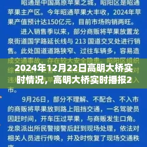 高明大橋實時播報，開啟交通新篇章，2024年12月22日實況更新