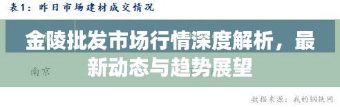 金陵批發(fā)市場行情深度解析，最新動態(tài)與趨勢展望