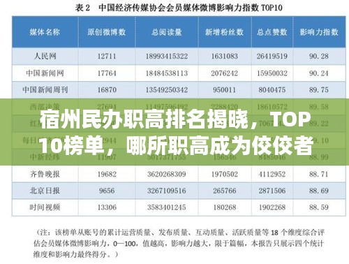 宿州民辦職高排名揭曉，TOP10榜單，哪所職高成為佼佼者？