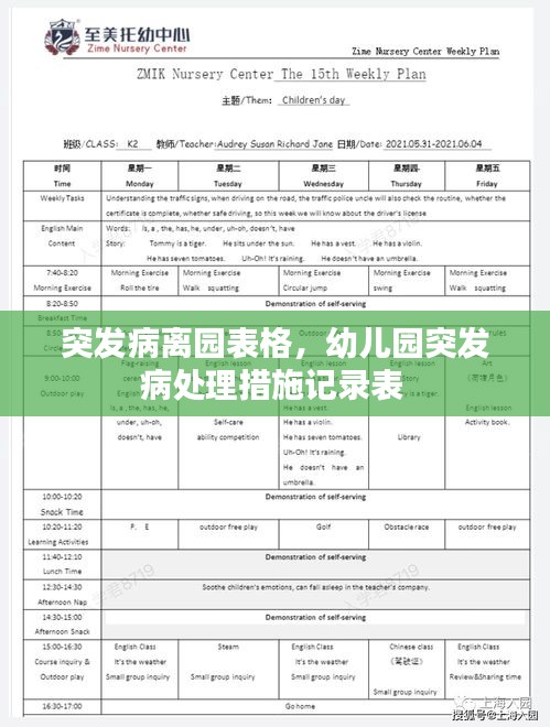 突發(fā)病離園表格，幼兒園突發(fā)病處理措施記錄表 