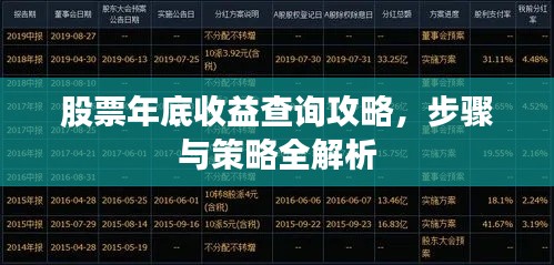 股票年底收益查詢攻略，步驟與策略全解析