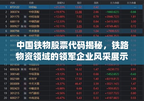 中國(guó)鐵物股票代碼揭秘，鐵路物資領(lǐng)域的領(lǐng)軍企業(yè)風(fēng)采展示