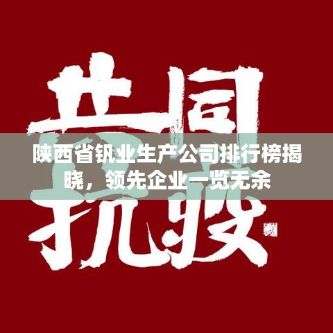 陜西省釩業(yè)生產(chǎn)公司排行榜揭曉，領先企業(yè)一覽無余