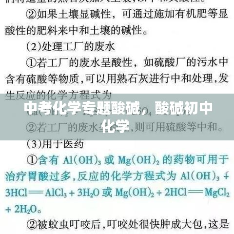 中考化學專題酸堿，酸堿初中化學 