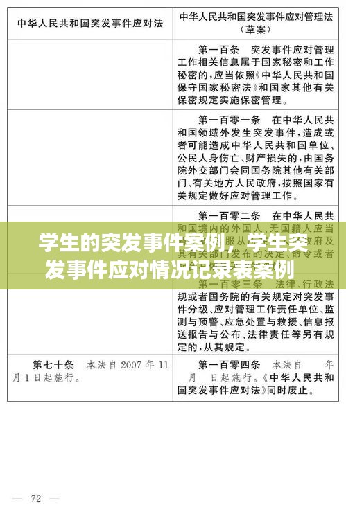 學(xué)生的突發(fā)事件案例，學(xué)生突發(fā)事件應(yīng)對(duì)情況記錄表案例 