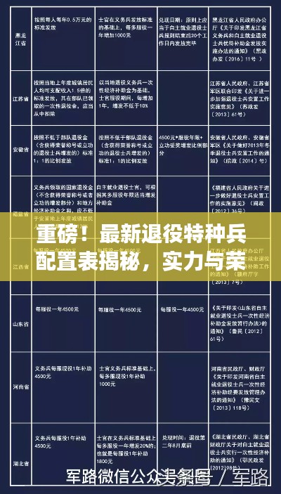 重磅！最新退役特種兵配置表揭秘，實(shí)力與榮耀并存