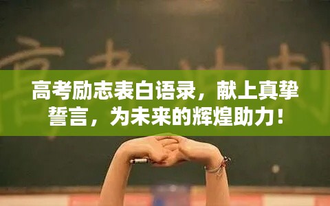 高考勵(lì)志表白語(yǔ)錄，獻(xiàn)上真摯誓言，為未來(lái)的輝煌助力！