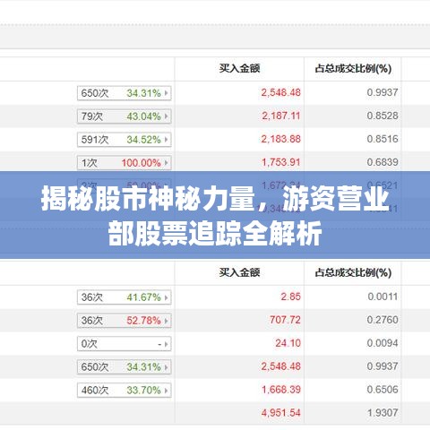 揭秘股市神秘力量，游資營(yíng)業(yè)部股票追蹤全解析