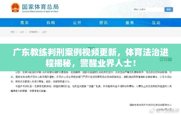廣東教練判刑案例視頻更新，體育法治進(jìn)程揭秘，警醒業(yè)界人士！